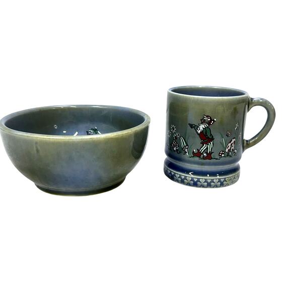 Wade Irish Porcelain England Vintage Leprechaun Mug and Bowl Set - Picture 1 of 10